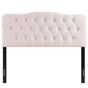 Modway Furniture Annabel Diamond Tufted Velvet Full Headboard – Vintage Glamour, Stain-Resistant, Adjustable Height Pink MOD-6128-PNK