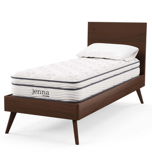 Modway Furniture Jenna 8" Hybrid Innerspring and Foam Narrow Twin Mattress - Comfortable Support for Restful Sleep MOD-6132-WHI