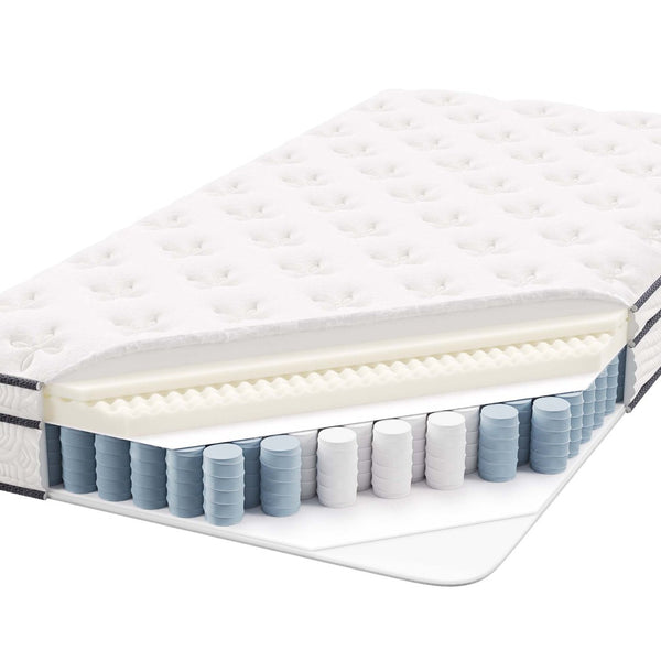 Modway Furniture Jenna 8" Hybrid Twin Mattress with Innerspring & Foam, Pillow-Top Comfort for Restful Sleep MOD-6133-WHI