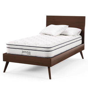 Modway Furniture Jenna 8" Hybrid Twin Mattress with Innerspring & Foam, Pillow-Top Comfort for Restful Sleep MOD-6133-WHI