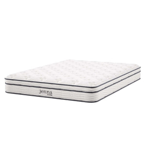 Modway Furniture Jenna 8" Hybrid Innerspring & Foam Mattress - Pressure Relief, Motion Isolation, Firm Support MOD-6134-WHI