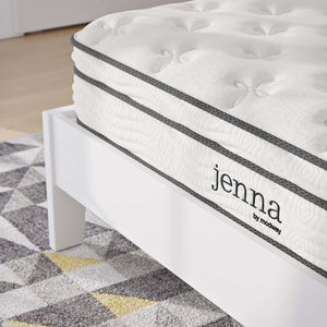 Modway Furniture Jenna 8" Hybrid Innerspring & Foam Mattress - Pressure Relief, Motion Isolation, Firm Support MOD-6134-WHI