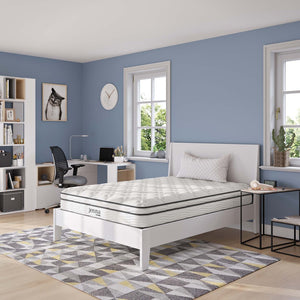 Modway Furniture Jenna 8" Hybrid Innerspring & Foam Mattress - Pressure Relief, Motion Isolation, Firm Support MOD-6134-WHI