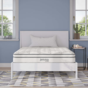 Modway Furniture Jenna 8" Hybrid Innerspring & Foam Mattress - Pressure Relief, Motion Isolation, Firm Support MOD-6134-WHI