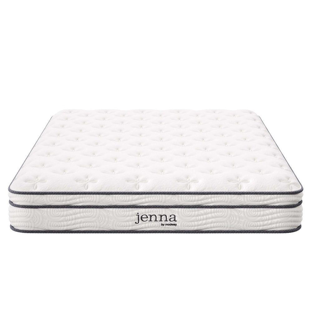 Modway Furniture Jenna 8" Hybrid Innerspring & Foam Mattress - Pressure Relief, Motion Isolation, Firm Support MOD-6134-WHI