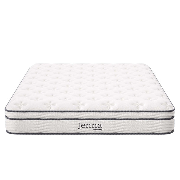 Modway Furniture Jenna 8" Hybrid Innerspring & Foam Mattress - Pressure Relief, Motion Isolation, Firm Support MOD-6134-WHI