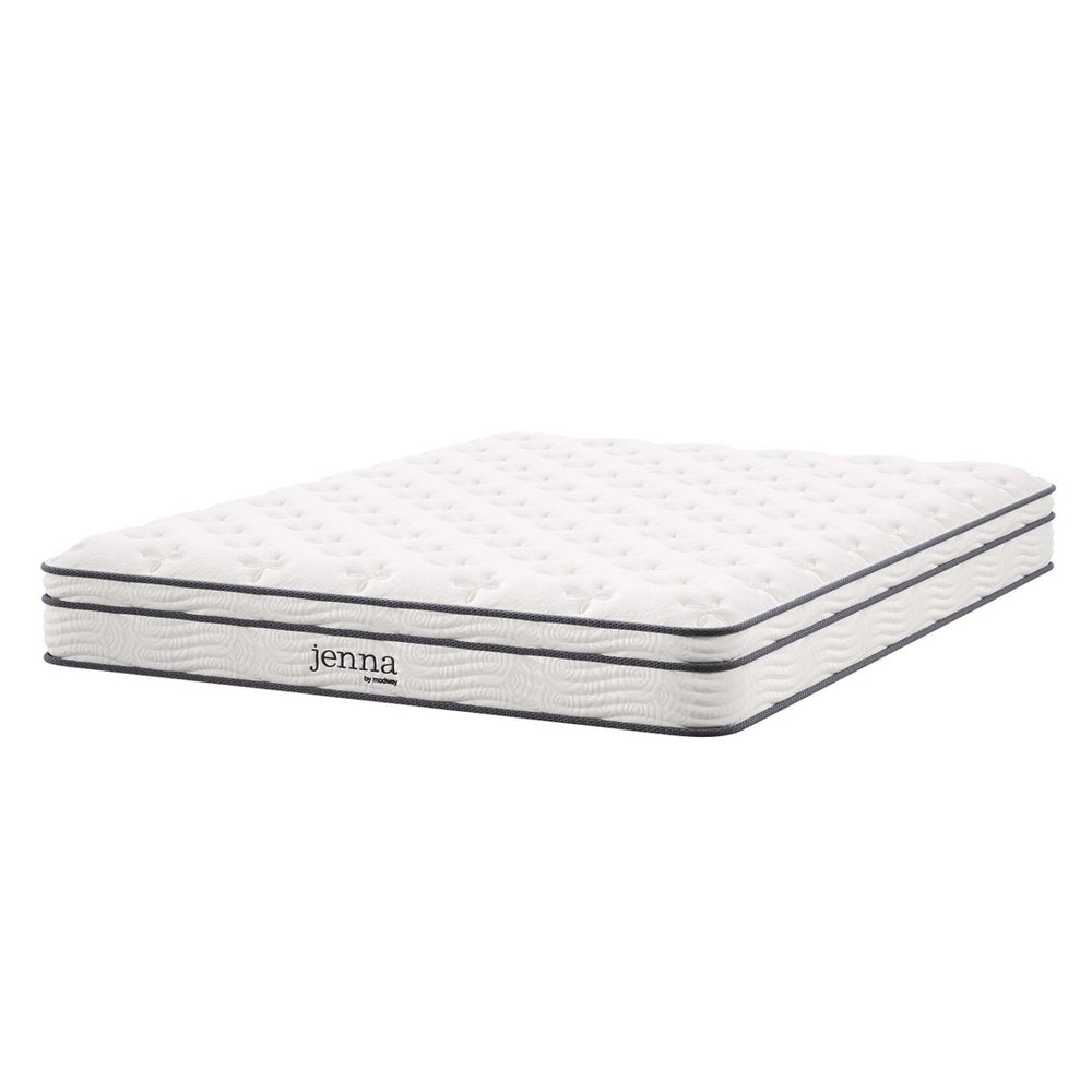 Modway Furniture Jenna 8" Hybrid Queen Mattress - Innerspring & Foam for Ultimate Comfort, Support, and Cool Sleep MOD-6135-WHI