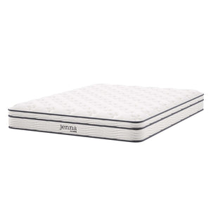 Modway Furniture Jenna 8" Hybrid Queen Mattress - Innerspring & Foam for Ultimate Comfort, Support, and Cool Sleep MOD-6135-WHI