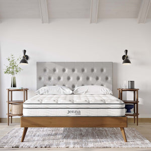 Modway Furniture Jenna 8" Hybrid Queen Mattress - Innerspring & Foam for Ultimate Comfort, Support, and Cool Sleep MOD-6135-WHI