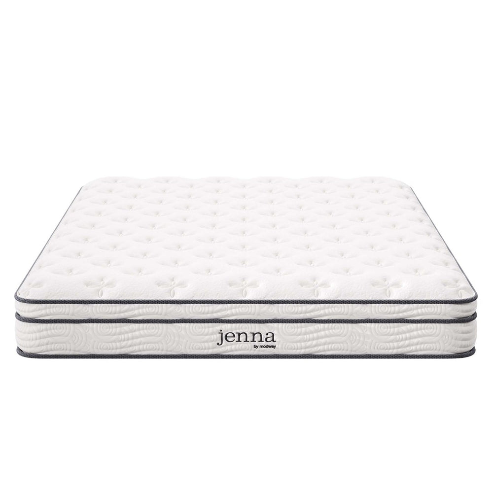 Modway Furniture Jenna 8" Hybrid Queen Mattress - Innerspring & Foam for Ultimate Comfort, Support, and Cool Sleep MOD-6135-WHI