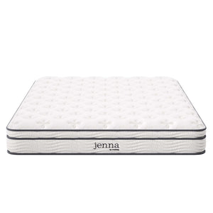 Modway Furniture Jenna 8" Hybrid Queen Mattress - Innerspring & Foam for Ultimate Comfort, Support, and Cool Sleep MOD-6135-WHI