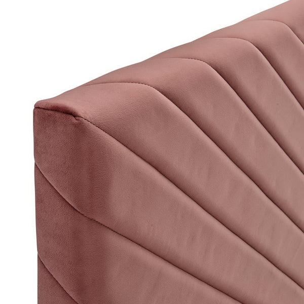 Modway Furniture Alyson Tufted Performance Velvet Headboard - Contemporary Chevron Design for Full & Queen Beds Dusty Rose MOD-6144-DUS