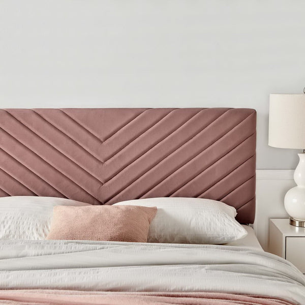 Modway Furniture Alyson Tufted Performance Velvet Headboard - Contemporary Chevron Design for Full & Queen Beds Dusty Rose MOD-6144-DUS