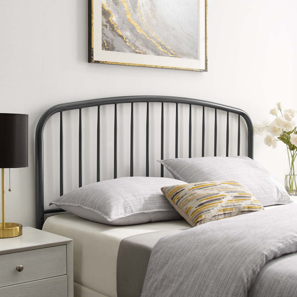 Modway Furniture Nova Modway Iron Spindle Twin Headboard Arched Farmhouse Style for Guest or Kids Room Gray MOD-6148-GRY