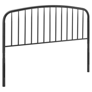 Modway Furniture Nova Arched Spindle Iron Headboard Modern Farmhouse Style Adjustable Full Bed Frame Black MOD-6149-BLK