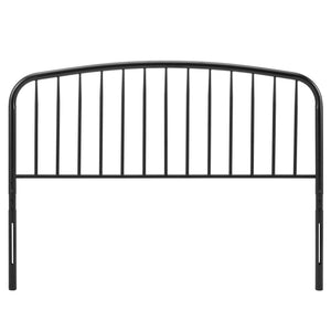 Modway Furniture Nova Arched Spindle Iron Headboard Modern Farmhouse Style Adjustable Full Bed Frame Black MOD-6149-BLK