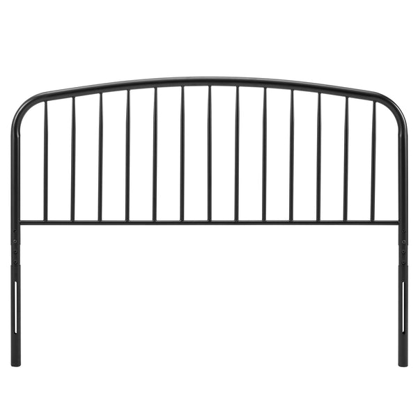 Modway Furniture Nova Arched Spindle Iron Headboard Modern Farmhouse Style Adjustable Full Bed Frame Black MOD-6149-BLK