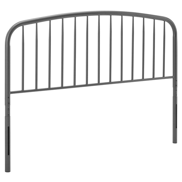 Modway Furniture Nova Arched Spindle Iron Headboard Modern Farmhouse Style Adjustable Full Bed Frame Gray MOD-6149-GRY