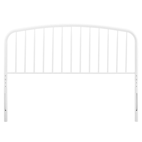Modway Furniture Nova Arched Spindle Iron Headboard Modern Farmhouse Style Adjustable Full Bed Frame White MOD-6149-WHI