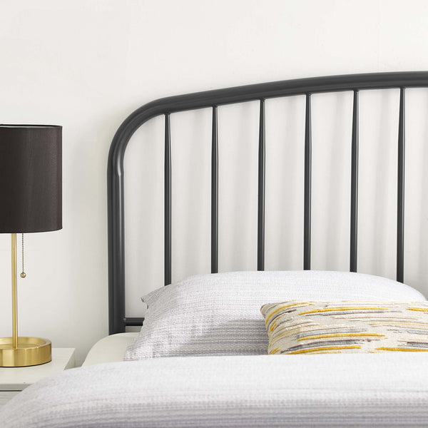 Modway Furniture Nova Modway Arched Spindle Iron Headboard Modern Farmhouse King Bedroom Accent Gray MOD-6151-GRY