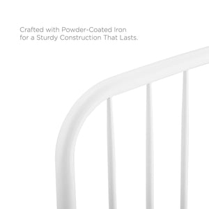 Modway Furniture Nova Modway Arched Spindle Iron Headboard Modern Farmhouse King Bedroom Accent White MOD-6151-WHI