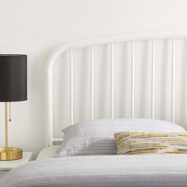 Modway Furniture Nova Modway Arched Spindle Iron Headboard Modern Farmhouse King Bedroom Accent White MOD-6151-WHI
