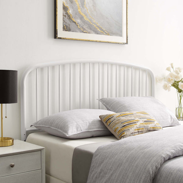 Modway Furniture Nova Modway Arched Spindle Iron Headboard Modern Farmhouse King Bedroom Accent White MOD-6151-WHI