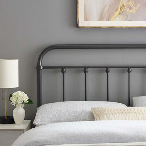 Modway Furniture Sage Metal Twin Headboard - Adjustable Rustic Modern Design for Timeless Bedroom Elegance Gray MOD-6152-GRY