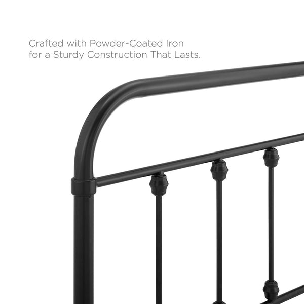 Modway Furniture Sage Metal Full Headboard by Modway - Vintage-Inspired Design for Stylish Bedroom Makeover Black MOD-6153-BLK