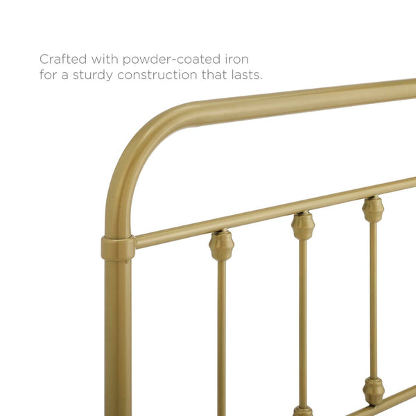 Modway Furniture Sage Metal Full Headboard by Modway - Vintage-Inspired Design for Stylish Bedroom Makeover Gold MOD-6153-GLD