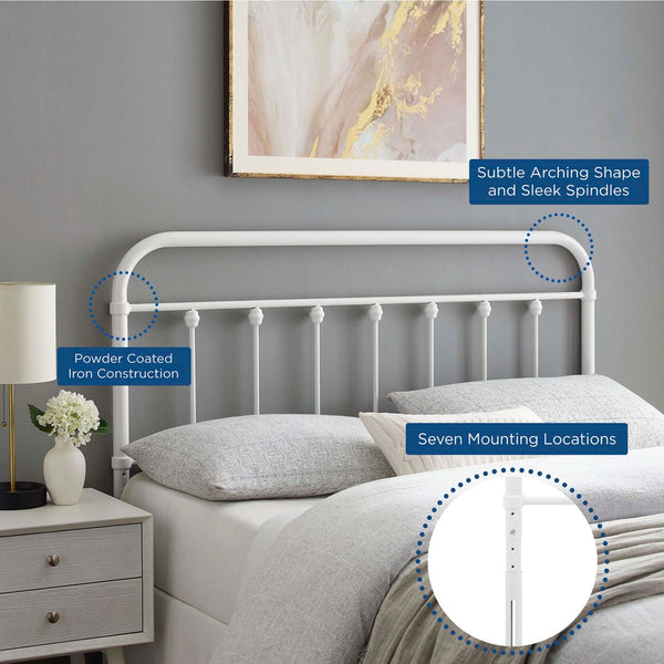 Modway Furniture Sage Metal Full Headboard by Modway - Vintage-Inspired Design for Stylish Bedroom Makeover White MOD-6153-WHI