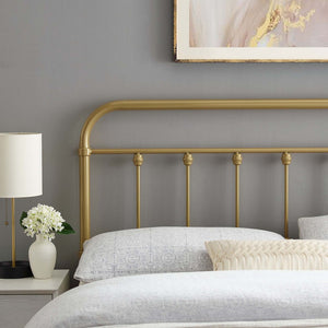 Modway Furniture Sage Metal Queen Headboard by Modway - Timeless Farmhouse Design with Adjustable Height & Durability Gold MOD-6154-GLD