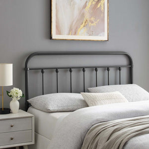 Modway Furniture Sage Metal Queen Headboard by Modway - Timeless Farmhouse Design with Adjustable Height & Durability Gray MOD-6154-GRY