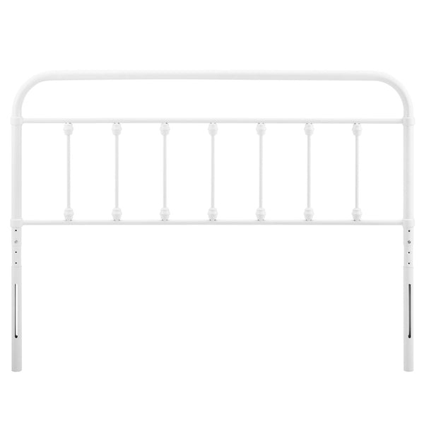 Modway Furniture Sage Metal Queen Headboard by Modway - Timeless Farmhouse Design with Adjustable Height & Durability White MOD-6154-WHI