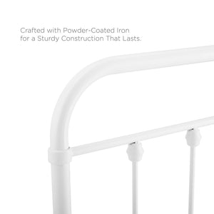 Modway Furniture Sage Metal Queen Headboard by Modway - Timeless Farmhouse Design with Adjustable Height & Durability White MOD-6154-WHI