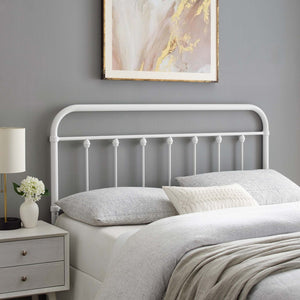 Modway Furniture Sage Metal Queen Headboard by Modway - Timeless Farmhouse Design with Adjustable Height & Durability White MOD-6154-WHI