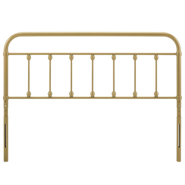 Modway Furniture Sage Metal King Headboard by Modway - Vintage Farmhouse Charm with Adjustable Height Design Gold MOD-6155-GLD