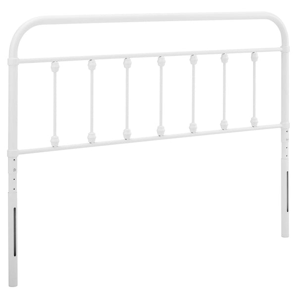 Modway Furniture Sage Metal King Headboard by Modway - Vintage Farmhouse Charm with Adjustable Height Design White MOD-6155-WHI