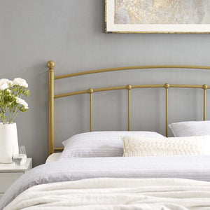 Modway Furniture Abigail Metal Twin Headboard - Timeless Farmhouse Charm with Adjustable Height and Durable Design Gold MOD-6156-GLD
