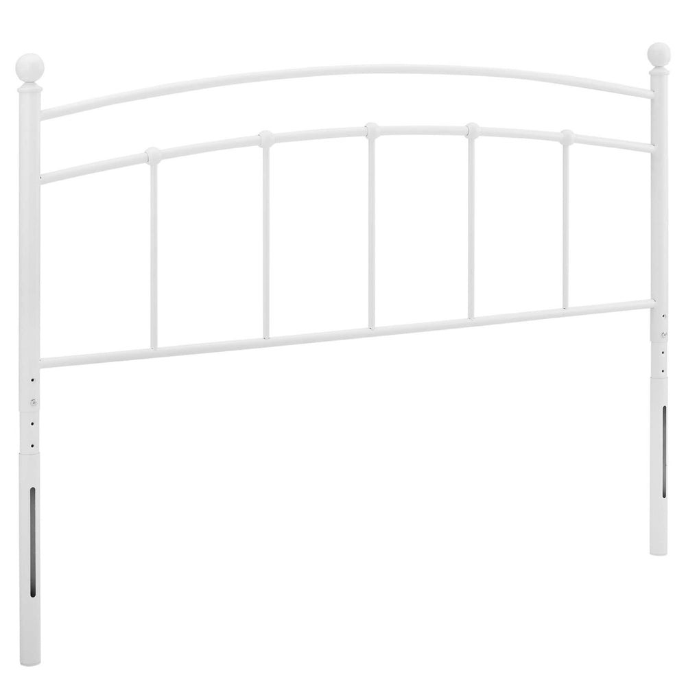 Modway Furniture Abigail Metal Twin Headboard - Timeless Farmhouse Charm with Adjustable Height and Durable Design White MOD-6156-WHI