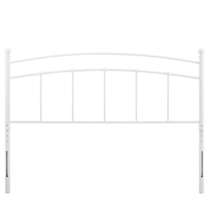 Modway Furniture Abigail Metal Twin Headboard - Timeless Farmhouse Charm with Adjustable Height and Durable Design White MOD-6156-WHI