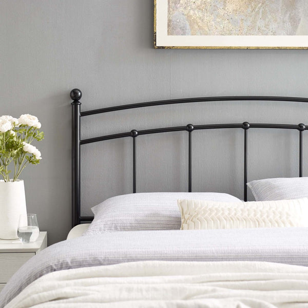 Modway Furniture Abigail Metal Full Headboard – Timeless Farmhouse Charm with Vintage-Modern Style for Bedrooms Black MOD-6157-BLK