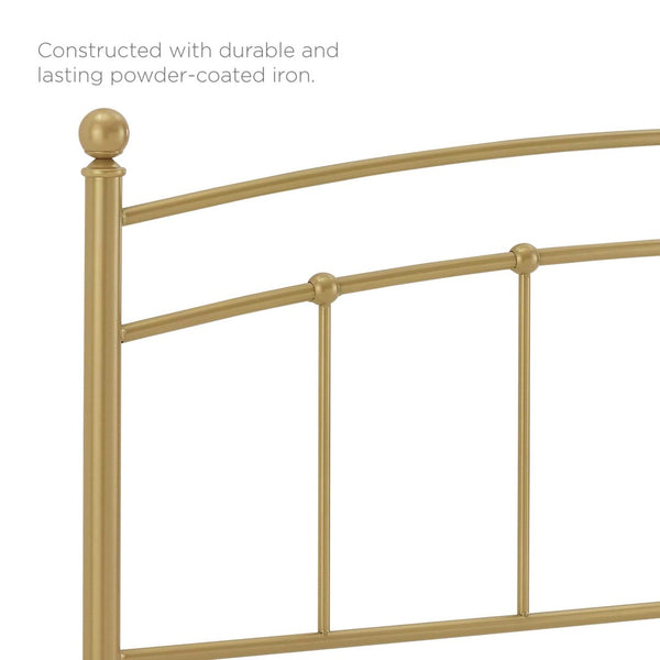 Modway Furniture Abigail Metal Full Headboard – Timeless Farmhouse Charm with Vintage-Modern Style for Bedrooms Gold MOD-6157-GLD