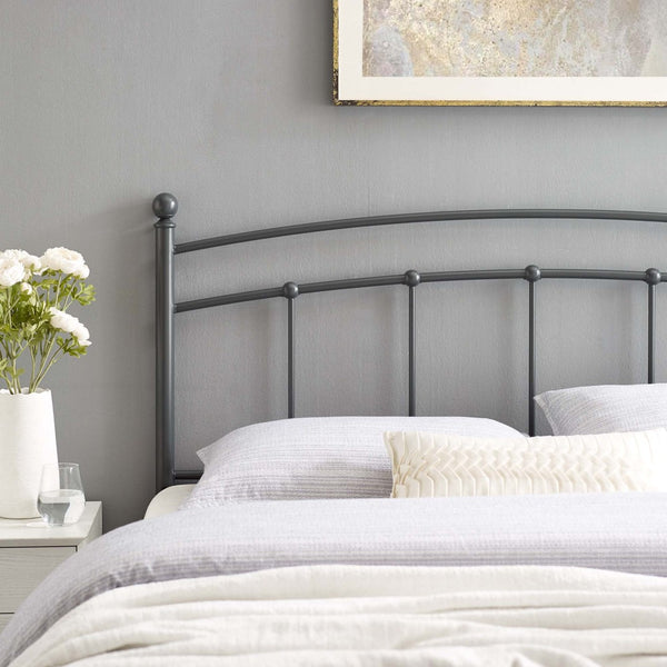 Modway Furniture Abigail Metal Full Headboard – Timeless Farmhouse Charm with Vintage-Modern Style for Bedrooms Gray MOD-6157-GRY