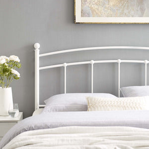 Modway Furniture Abigail Metal Full Headboard – Timeless Farmhouse Charm with Vintage-Modern Style for Bedrooms White MOD-6157-WHI