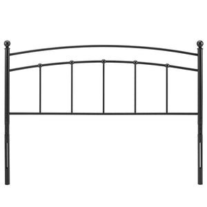 Modway Furniture Abigail Metal Queen Headboard - Timeless Farmhouse Charm with Arched Design and Spindle Details Black MOD-6158-BLK