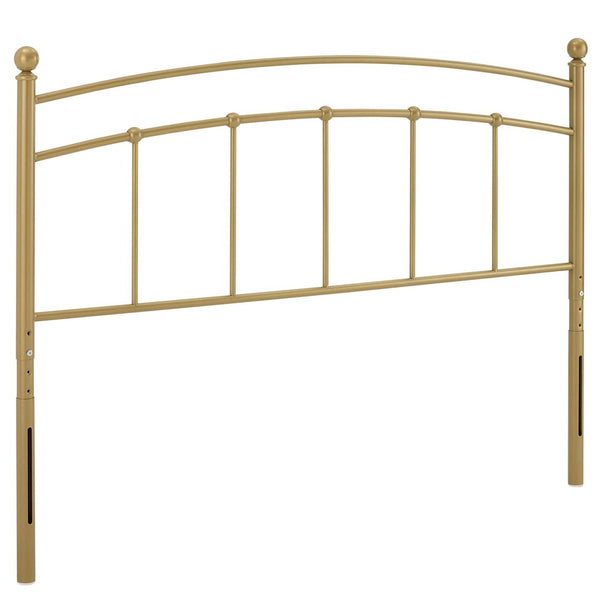 Modway Furniture Abigail Metal King Headboard - Timeless Farmhouse Charm with Adjustable Height and Durable Design Gold MOD-6159-GLD