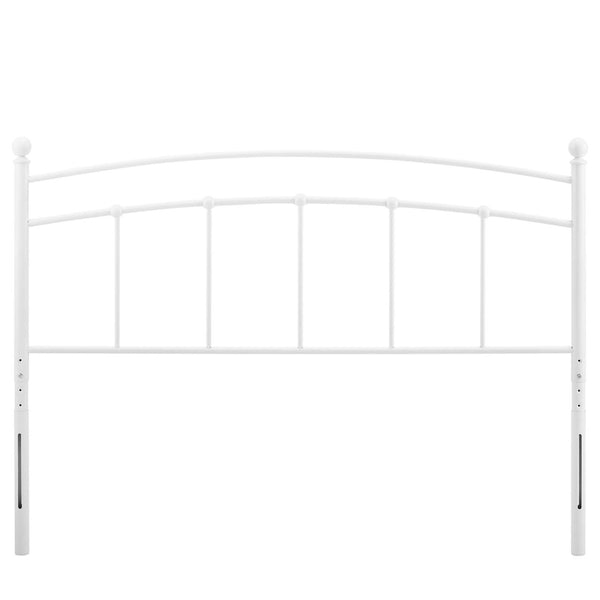 Modway Furniture Abigail Metal King Headboard - Timeless Farmhouse Charm with Adjustable Height and Durable Design White MOD-6159-WHI