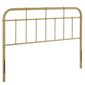 Modway Furniture Alessia Metal King Headboard - Modern Farmhouse Design with Durable Iron Construction & Spindle Detail Gold MOD-6163-GLD