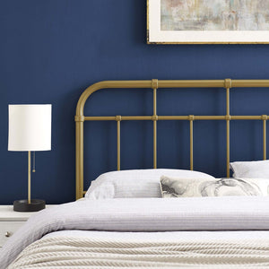 Modway Furniture Alessia Metal King Headboard - Modern Farmhouse Design with Durable Iron Construction & Spindle Detail Gold MOD-6163-GLD